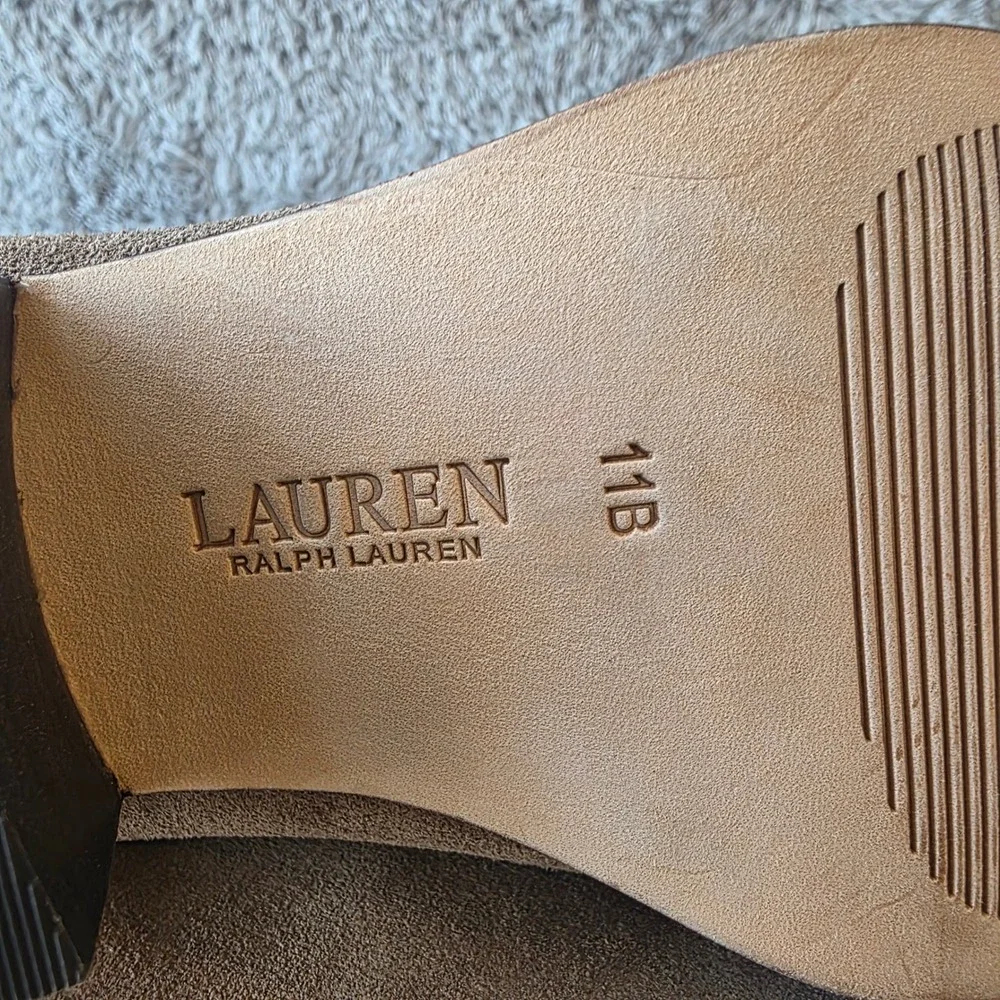 Ralph Lauren Women Suede Leather Western Pointed Toe Ankle Boots Booties 11B NEW